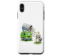 Carcasa para iPhone XS MAX Dumpy The Garbage Truck Limpieza de Basura con niños Mapache