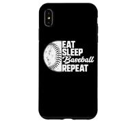 Carcasa para iPhone XS MAX Eat Sleep Baseball Repeat Softball Catcher Batter Baseballer