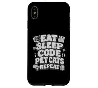Carcasa para iPhone XS MAX Eat Sleep Code Pet Cats Repeat Funny Programmer Cat Lover