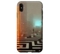 Carcasa para iPhone XS MAX El umbral de neón - Cyberpunk Dystopian City Art