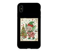 Carcasa para iPhone XS MAX Elefante Santa's Elf Christmas Tree Presents Retro Holiday