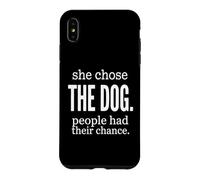 Carcasa para iPhone XS MAX Ella eligió al Perro Que la Gente tenía su Oportunidad Mujer introvertida