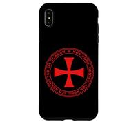 Carcasa para iPhone XS MAX Emblema de Cruz de Caballeros templarios | Christianity Black