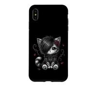 Carcasa para iPhone XS MAX EMO Cat Rose Regalos góticos Amante de los Gatos Goth Girl Dark Kitty