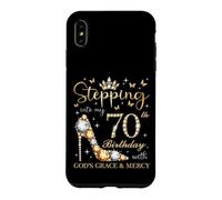 Carcasa para iPhone XS MAX Entrando en mi 70 cumpleaños con la Gracia de Dios y el cumpleaños de la Misericordia
