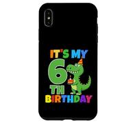 Carcasa para iPhone XS MAX Es mi 6º cumpleaños Dinosaurio T-Rex niño de 6 años Divertido