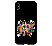 Carcasa para iPhone XS MAX Escuadrón de cumpleaños Familia Cumpleaños Constructor de Ladrillos a Juego
