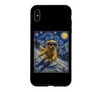 Carcasa para iPhone XS MAX Esquí Golden Retriever Art Skiier Perro en Ski Hill