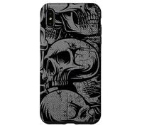 Carcasa para iPhone XS MAX Estilo 90s Gris Negro Cráneos Tatuaje Tradicional Americano