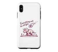 Carcasa para iPhone XS MAX Everything Is Alright Dinosaur Asteroid Chaos Graphic Retro