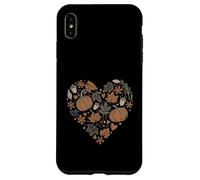 Carcasa para iPhone XS MAX Fall Pumpkin Fall Leaves Acorns Hearts Rustic Fall Autumn