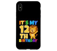 Carcasa para iPhone XS MAX Fiesta temática de Safari de león de 12 cumpleaños con temática de Selva de It's My 12th Birthday