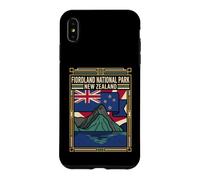 Carcasa para iPhone XS MAX Fiordland National Park Nueva Zelanda Bandera Gráfico de Viaje