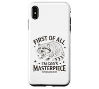 Carcasa para iPhone XS MAX First of All Im God Masterpiece Funny Raccoon Ephesians 2:10
