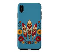 Carcasa para iPhone XS MAX Floral Boho Plumas Motivos Folk Ornamental Tribal Western