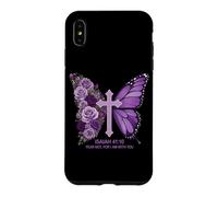 Carcasa para iPhone XS MAX Floral Butterfly Isaías 41:1 Verso bíblico Conciencia sobre el Lupus