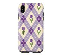 Carcasa para iPhone XS MAX Flores Argyle Lavanda Púrpura Floral