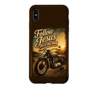 Carcasa para iPhone XS MAX Follow Jesus He is The Way Christian Motorcycle Gospel Biker