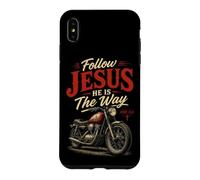 Carcasa para iPhone XS MAX Follow Jesus He is The Way Christian Motorcycle Gospel Biker