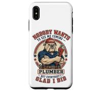 Carcasa para iPhone XS MAX Fontanero Divertido Nadie Quiere verme Venir Bulldog Plumbing