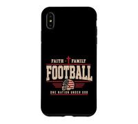 Carcasa para iPhone XS MAX Football Faith Family Football American Flag Sports Player