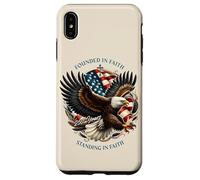 Carcasa para iPhone XS MAX Founded and Standing in Faith Vintage Watercolor Eagle 1776