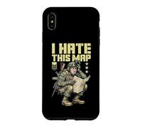 Carcasa para iPhone XS MAX FPS Gamer Funny I Hate This Map, Reproductor de Videojuegos Militar