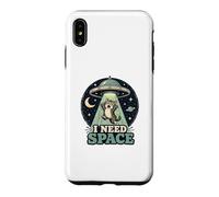 Carcasa para iPhone XS MAX Funny Cat UFO Retro I Need Space Alien Abduction Kitten