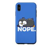 Carcasa para iPhone XS MAX Funny Chibi Anime Kawai Kids Sleep Nap Nope Penguin Lover