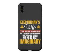 Carcasa para iPhone XS MAX Funny Electricians Wife Yes He's Working