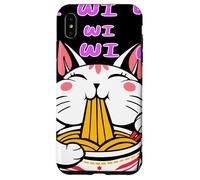 Carcasa para iPhone XS MAX Funny Kawaii Happy Lucky Eats Cat Ramen Fideos Wi