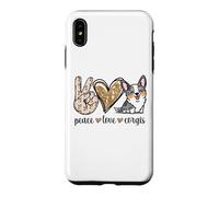 Carcasa para iPhone XS MAX Funny Kawaii Peace Love Cardigan Blue Merle Corgi Lover