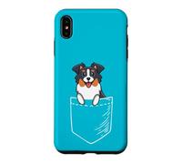 Carcasa para iPhone XS MAX Funny Kawaii Pocket Tri Color Australian Shepherd Dog Lover