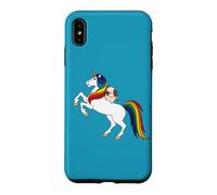Carcasa para iPhone XS MAX Funny Kawaii Womens Girls Unicorn Rainbow Happy Pug Lover