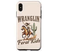 Carcasa para iPhone XS MAX Funny Mom Riding. Western Cowboy Mama Wranglin Feral Kids
