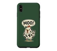 Carcasa para iPhone XS MAX Funny Moo Chicken Cow Farm Animal Humor Hombres Mujeres Niños 4