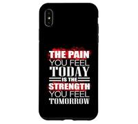 Carcasa para iPhone XS MAX Funny Pain Today Fuerza Mañana Gimnasio Entrenamiento Fitness