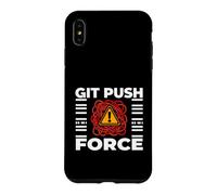 Carcasa para iPhone XS MAX Funny Programmer Coding Git Push Force Warning