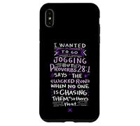 Carcasa para iPhone XS MAX Funny Saying - I Wanted To Go Jogging But Proverbs 28:1