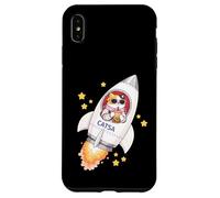 Carcasa para iPhone XS MAX Funny Space Cat Astronauta Bebiendo Boba Bubble Milk Tea Niños