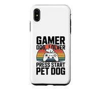 Carcasa para iPhone XS MAX Gamer Dog Lover Press Start Pet Dog Gaming