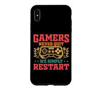 Carcasa para iPhone XS MAX Gamers Never Quit We Simply Restart Funny Video Game Lovers