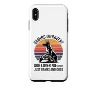 Carcasa para iPhone XS MAX Gaming Introvertido Amante De Los Perros Sin Multitudes Solo Juegos Perros