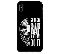 Carcasa para iPhone XS MAX Gangsta Rap Made Me Do It, Amante de los Discos de Vinilo, Gothic Skull