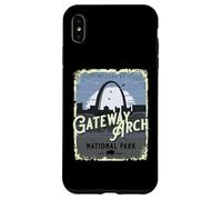 Carcasa para iPhone XS MAX Gateway Arch National Park - Recuerdo Vintage de Vacaciones