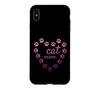 Carcasa para iPhone XS MAX Gato Mamá Corazón Huellas Estéticas Lindas Patas Rosa