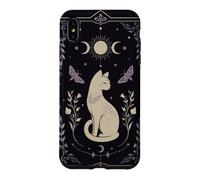 Carcasa para iPhone XS MAX Gato místico Celestial Luna Polilla Botánica Arte Oculto