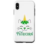 Carcasa para iPhone XS MAX Gato Unicornio irlandés Lil Miss Caticorn Green para el Día de San Patricio