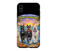 Carcasa para iPhone XS MAX Gigante Schnauzer Beach Divertido Verano Pup Lover Tropical Sunset