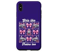 Carcasa para iPhone XS MAX Girls Like Trains Too Cute Pink Bow Locomotora Coqueta